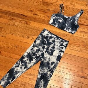 SoulCycle Blue and White Sports Bra